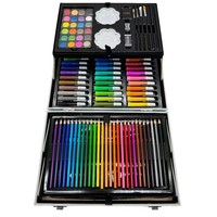Ensemble de dessin pour enfants de 145 pièces avec étui en aluminium, peinture lavable, kit de fournitures artistiques pour enfants, cadeau de vacances