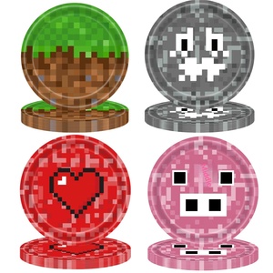 Set Decorativo per Festa di Compleanno a Tema My World Square, Vassoi di Carta Usa e Getta per Bambini, Guerra dei Pixel, 7 Pollici, 10 Pezzi - Product Image 2