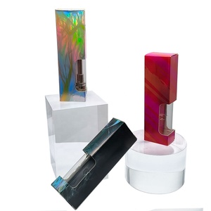 Custom Holographic Foil Logo Cartridge Packaging 0.5ML/1ML Tube Hard Paper Cardboard Box Cartridge Gift Boxes With Window
