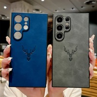 Étui de téléphone en cuir PU antichoc de luxe avec gaufrage cerf pour Samsung Galaxy S26 S25 S24 S23 S22 S21 Ultra A55 A54 A53 A33 A34