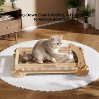 Canapé-lit pour chat en sisal, griffoir tout-en-un avec design anti-poussière, plateforme surélevée respirante pour toutes les saisons