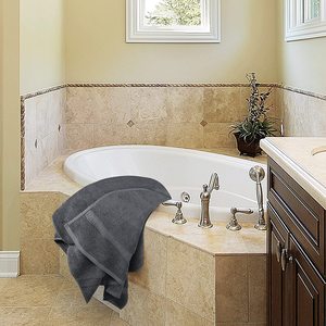 Set di Asciugamani da <span class=keywords><strong>Bagno</strong></span> Grigio - Premium 600 GSM 100% Cotone - Asciugatura Rapida, Altamente Assorbenti, Morbidi al Tatto, 70x140cm, Asciugamani da Spa per Uso in Hotel e <span class=keywords><strong>Bagno</strong></span> - Product Image 6