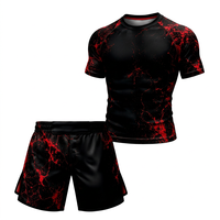 Ensemble Rash Guard BJJ Personnalisé OEM pour Hommes – T-shirt de Compression à Séchage Rapide et Short de Grappling – Fournisseur en Gros de Vêtements de Sport