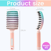 Brosse à cheveux courbée best-seller pour extensions, brosse à cheveux personnalisée avec logo, pour cheveux humides, secs, épais et bouclés, peigne de coiffage
