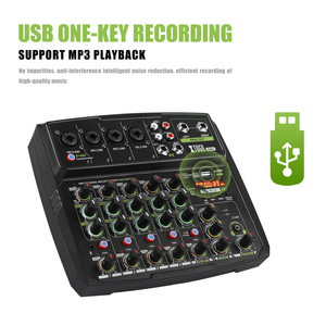 มิกเซอร์เสียง Xtuga Professional 6 แชนแนล ขนาดเล็ก สำหรับงานเสียง วิดีโอ และไฟ - Product Image 4