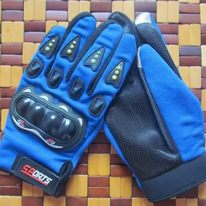 hot sale nice price high quality Deep Blue Color Breathable Touch Screen Racing Motorcycle Glove