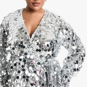 Vestidos de Noche Navideños al por Mayor, Tallas Grandes, Lentejuelas, Manga Larga, Mini Vestido, Nuevo Vestido Elegante para Fiesta, Venta Caliente 2025 - Product Image 4