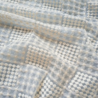Tissu en dentelle organza transparent brodé de motifs géométriques et floraux, style vintage, 130 cm, pour robes de femme, mariages et projets DIY