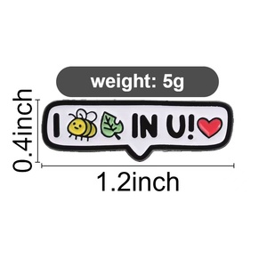Broche <span class=keywords><strong>de</strong></span> esmalte con diseño <span class=keywords><strong>de</strong></span> abeja, hoja y corazón, <span class=keywords><strong>de</strong></span> aleación <span class=keywords><strong>de</strong></span> zinc, chapado en níquel negro, para motivación y confesión - Product Image 6