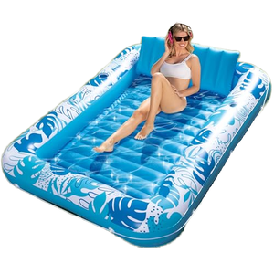 SLOOSH Piscine gonflable d'extérieur pour bronzage 85x57, Matelas pneumatique extra large pour adultes avec oreiller, 4-en-1, Chaise longue moderne, Lit <span class=keywords><strong>de</strong></span> <span class=keywords><strong>bain</strong></span> anti-UV - Product Image 1
