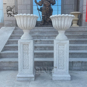 BLVE décoratif extérieur sculpté à la main Style occidental grand Vase classique granit naturel marbre jardin <span class=keywords><strong>pot</strong></span> <span class=keywords><strong>de</strong></span> <span class=keywords><strong>fleurs</strong></span> - Product Image 5