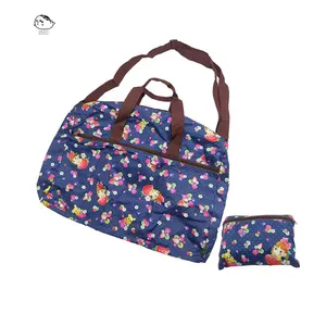 Fabrika doğrudan toptan fiyat kullanımlık karikatür Logo bayanlar çanta kadınlar alışveriş çantası lüks katlanmış alışveriş çantası
