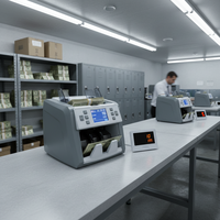 Compteur d'argent professionnel GRACETEK pour billets mixtes, comptage multi-devises, vitesse de 1200 pièces/min, capacité de la trémie de 300