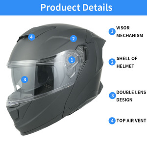 Casque ouvert anti-collision de haute qualité, fabriqué sur mesure en usine, avec visière relevable et double couche de verres - Product Image 1