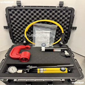 10 Ton Hydraulic C Clamp Set Enerpac P142 <b>Pump</b> GA45GC Gauge 6' Hose 10,000 PSI - Product Image 1