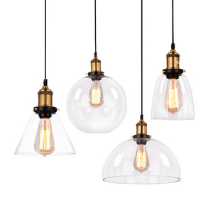 Nordic Retro Minimalist Transparent Glass Pendant <b>Light</b> Round Led Home Dining Room Lighting - Product Image 5