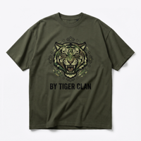 T-shirt pour homme en coton tricoté, coupe décontractée, imprimé tête de tigre camouflage, avec logo personnalisé, par un créateur de mode.