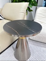 Table basse élégante et moderne, petite, ronde, imperméable, en fer, pour salon, meubles de maison, modèle Wanfeng 6608