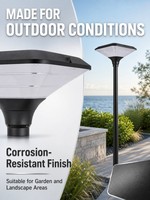 Lampe solaire de jardin 30W haute luminosité 6000K blanche IP65 étanche avec capteur photocellule marche/arrêt automatique pour éclairage nocturne résidentiel de jardin