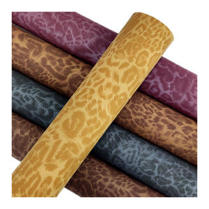 स्टॉक लॉट 0.9 मिमी चमकदार तेंदुए प्रिंट सोफे कार सीट कुशन जूते कपड़े के लिए कृत्रिम पु चमड़े - Product Image 1