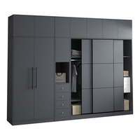 Grand ensemble de chambre nordique pliable et extensible avec matelas, poignée en aluminium, design moderne, meubles et dressing pour salon