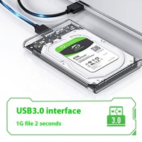 Caja de disco duro externo de 2,5 pulgadas al por mayor de fábrica Caja de disco duro HDD SSD Caja de disco duro de estado sólido transparente
