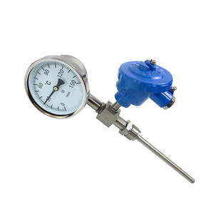 หม้อไอน้ำอุตสาหกรรมสแตนเลสทนการกัดกร่อน พร้อมเทอร์โมมิเตอร์ไบเมทัลลิกส์ส่งสัญญาณระยะไกล 4-20mA - Product Image 1