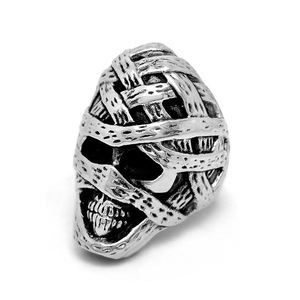 Mummy Head <b>Skull</b> Men's Titanium Steel <b>Ring</b> SA401 Punk Fashion Jewelry Gift - Product Image 1