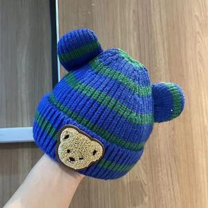 Thời Trang Mùa Đông Trẻ Em Beanie 3D Thêu Nhân Vật Thiết Kế Sọc Gấu Sọc Ngụy Trang Mô Hình-Mềm Polyester/Cotton Cho - Product Image 5