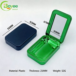 PortableTravel Cosmetic Storage Case Custom Logo Plastic Makeup Box With Built-in <b>Mirror</b> DIY Empty Compact Makeup Organizer - Product Image 1