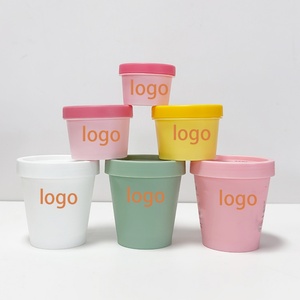 Tarros de plástico PP de 50ml, 100ml, 200ml, 250ml, de color de fábrica, con tapa giratoria, a prueba de fugas, para crema de mantequilla, incluye espátula y tapa de color. - Product Image 5