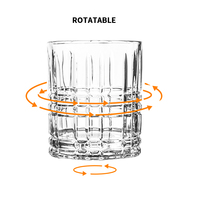 Kostenlose Probe: Klassische Kristall-Whiskygläser mit Gravur, drehbarer Tumbler, bleifrei, luxuriös für den Hausgebrauch und als Geschenk