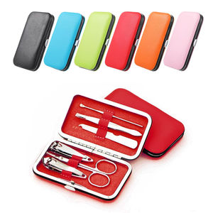 6 개 손톱깎이 키트 페디큐어 가위 세트 여행용 케이스가있는 미니 네일 케어 매니큐어 세트 - Product Image 1