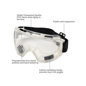 แว่นตานิรภัย CITICITY CE ANSI Certified Full View Clear Safety Goggles ป้องกันฝ้า ป้องกันแรงกระแทก ป้องกันรอยขีดข่วน ป้องกันรังสียูวี ป้องกันฝุ่นละออง ป้องกันสารเคมีกระเด็น รุ่น Model - Product Image 2