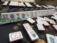Nuevo Juego de Fichas de Mahjong Americano de Lujo Art Deco Grabadas en Acrílico Blue Lagoon de 160 Piezas, 2026