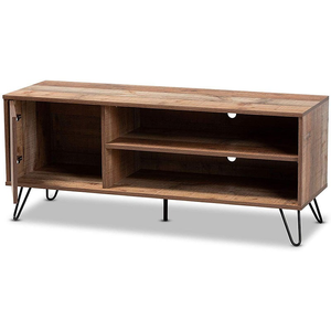 Meuble moderne Pieds en <span class=keywords><strong>bois</strong></span> massif et fer Petit meuble TV avec étagère ouverte Meuble de rangement TV - Product Image 3