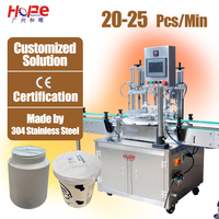 Machine rotative automatique de thermoscellage de feuille d'aluminium de bouteille en verre pour la thermoscelleuse de papier de tasse de yaourt