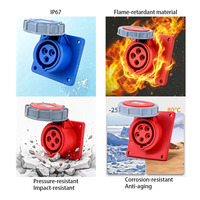 Connecteur de prise encastrée 3, 4, 5 broches, résistant aux chocs électriques IP67, ignifuge, durable, pour équipement électrique, directement de l'usine