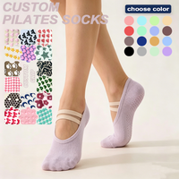 Chaussettes de yoga antidérapantes pour l'entraînement, chaussettes de danse et de Pilates souples en tricot avec absorption des chocs, chaussettes tissées personnalisées pour femmes adultes