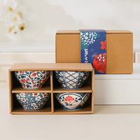 Ventes directes d'usine ensemble de vaisselle en céramique rétro japonais bols, cuillères et assiettes ménagers
