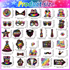 30 pièces de fournitures de fête du Nouvel An 2027, accessoires de photomaton noir et or pour la décoration de la fête du Nouvel An 2027 - Product Image 2