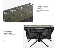 Table pliante d'extérieur en acier noir à haute teneur en carbone - Table de camping tactique modulaire IGT, bureau portable pour la randonnée et le pique-nique en extérieur