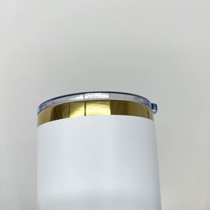 Nuevo en EE. UU. Vaso térmico de acero inoxidable de 20 oz con espejo dorado y acabado en polvo rojo y verde navideño, con pajita, para grabado láser - Product Image 4