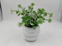 Bonsai Artifisial Realistis Berkualitas Tinggi, Tanaman Hijau Palsu dalam Pot Bertingkat untuk Dekorasi Meja & Kafe Dalam Ruangan