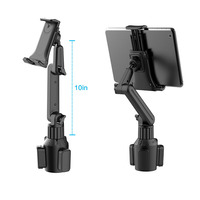Support de tablette pour porte-gobelet de voiture, rotation à 360 degrés, support universel réglable pour tablette, compatible avec les téléphones portables