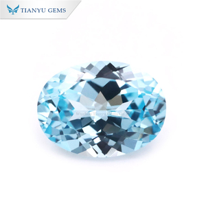 Tianyu <span class=keywords><strong>acquamarina</strong></span> laboratorio coltivato zaffiro colore blu prezzo all'ingrosso <span class=keywords><strong>acquamarina</strong></span> 1ct pietra ovale taglio zaffiro per la creazione di gioielli - Product Image 1