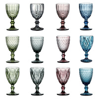 Vente directe usine – Verre à vin rouge moderne de luxe 240 ml, transparent, couleur originale, épaissi, pour gobelet bleu, vert, rose