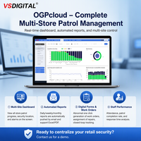 Système de patrouille V52 pour chaînes de magasins, points de contrôle RFID 125KHz, gestion cloud multi-sites avec 48 rappels d'alarme