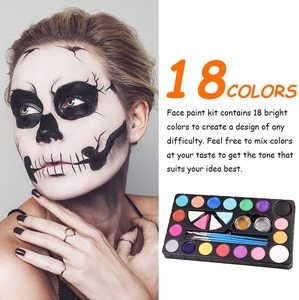 Peinture de visage 18 couleurs Pride Face Paint,40 pochoirs 4 pinceaux, 4 éponge de peinture de visage - Product Image 5