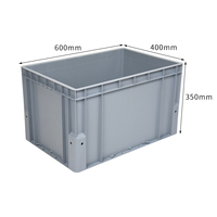 Caisse logistique d'angle 600*400*350, grand conteneur pour entrepôt automatisé, boîte en plastique empilable, durable et recyclable